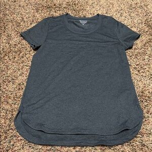 Athleta Up Tempo Dark Gray Short Sleeve Tee XS